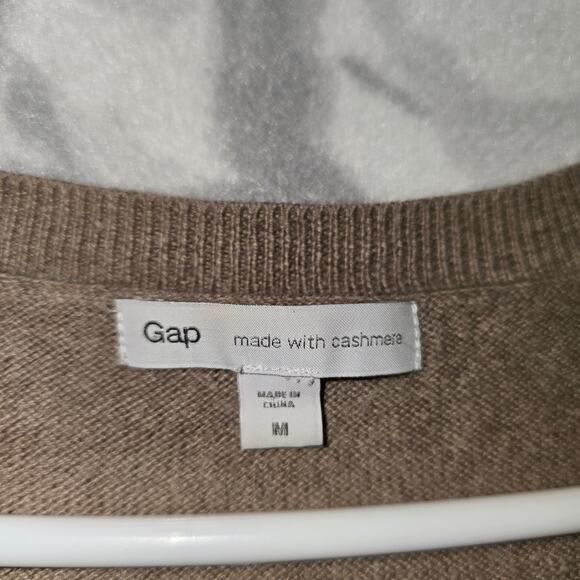 Gap Tan Cashmere Sweater Cardigan Women's Size M - Picture 4 of 11